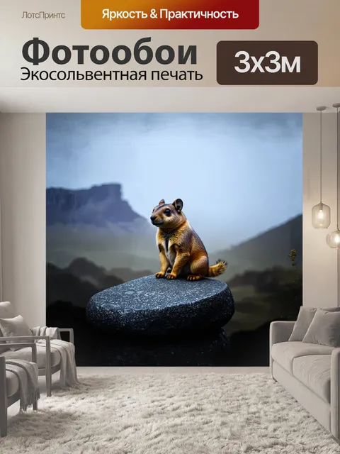 Фотообои каменный даман сидит на вершине десси