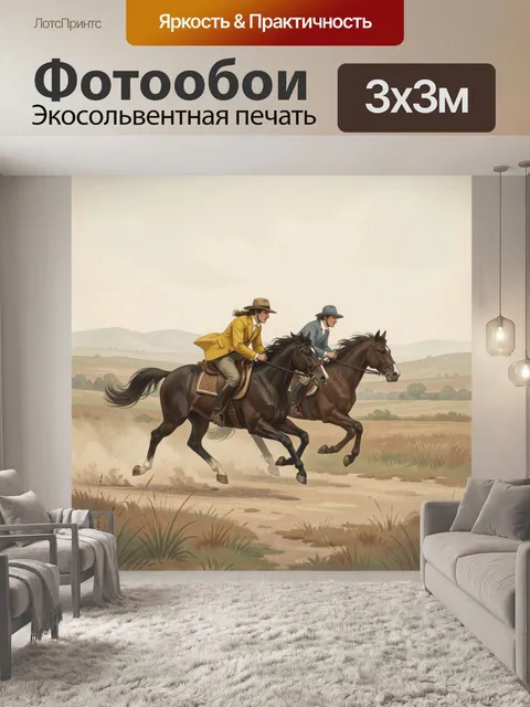 Фотообои Два всадника на скаку