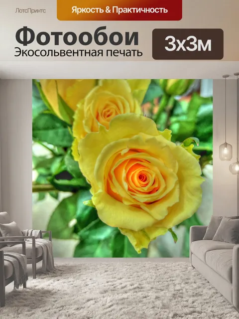Фотообои Желтые розы