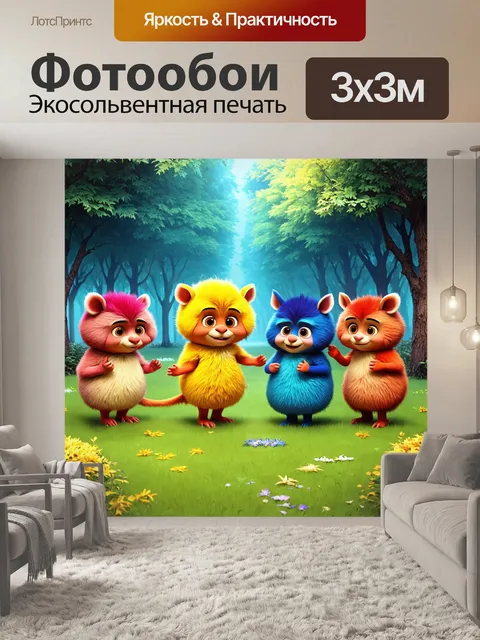Фотообои мультфильм, в котором группа друзей-шершащиков спасает лес от злого магического существа с помощью волшебной…