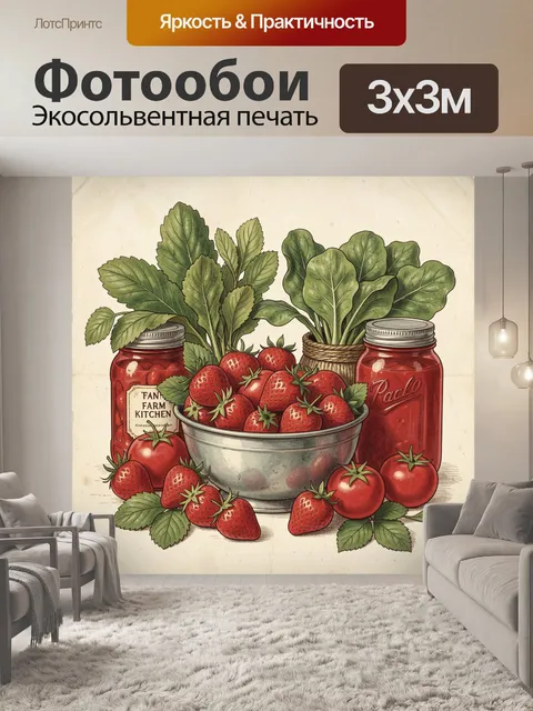 Фотообои Клубника, томаты и зелень