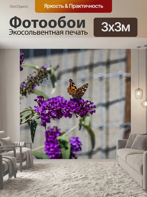 Фотообои Раскрашенная Леди Бабочка