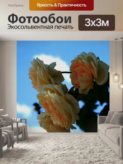 Фотообои мягкие желтые розы