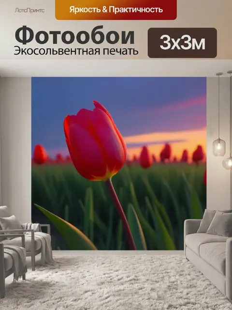 Фотообои тюльпаны и вечерний ветер
