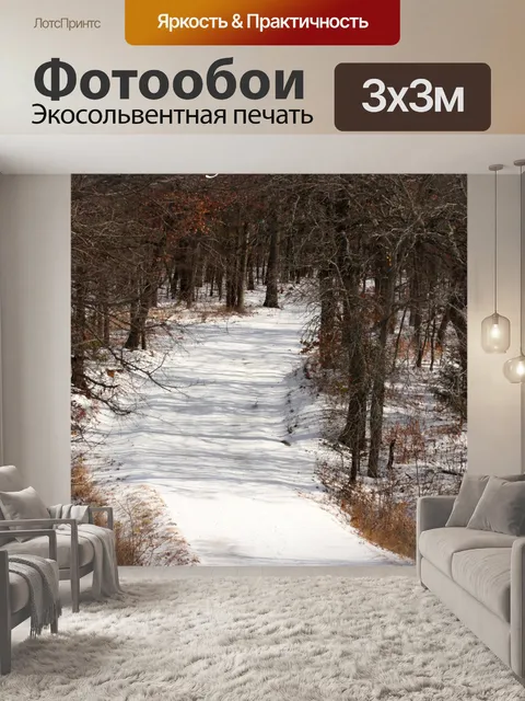 Фотообои Деревенская тропа с Рождеством