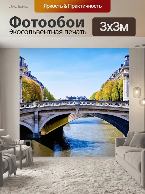 Фотообои мосты и переправы, соединяющие старый и новый париж, стиль неоклассицизма, контраст форм