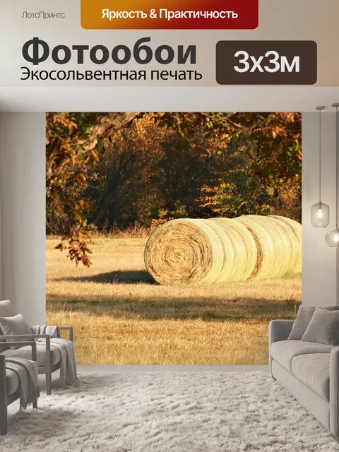 Фотообои Круглые сеновалы в падении