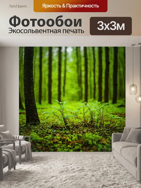 Фотообои в котором пробуждается весна, с свежими всходами и зелеными листьями