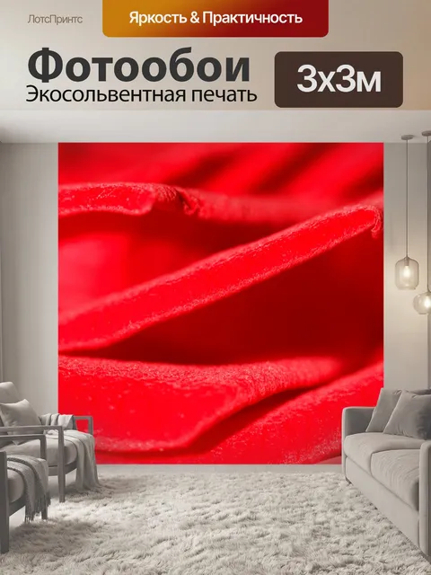 Фотообои красные лепестки роз