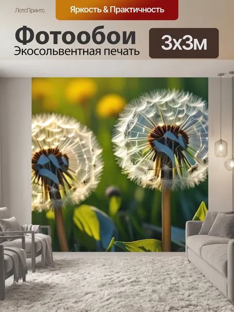 Фотообои с одуванчиками легкий