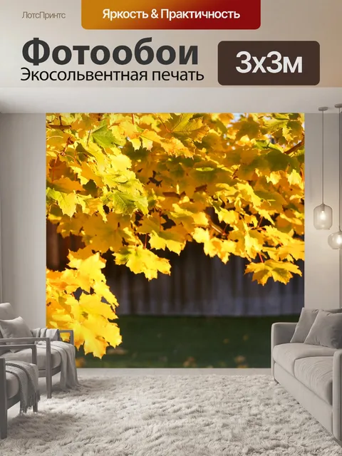 Фотообои Осенние листья Ладена Ветвь