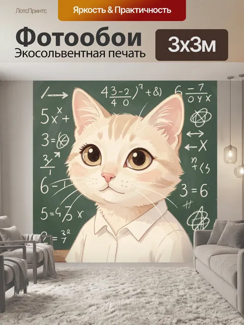 Фотообои Кошка у школьной доски