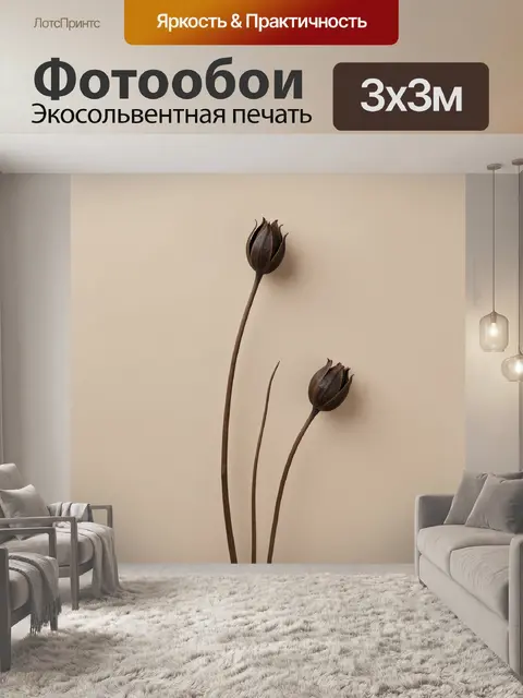 Фотообои Минималистичные сухие бутоны