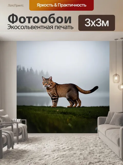 Фотообои в густом тумане на берегу озера