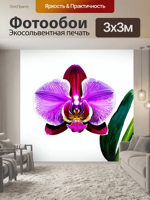 Фотообои орхидея, нарисованная акварельными красками