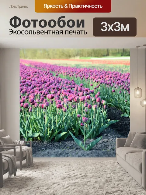 Фотообои Тюльпаны поле 2