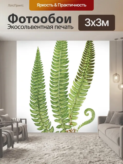 Фотообои Папоротник листва винтаж старый