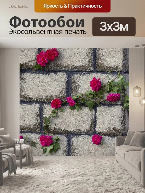 Фотообои Гвоздики на стене