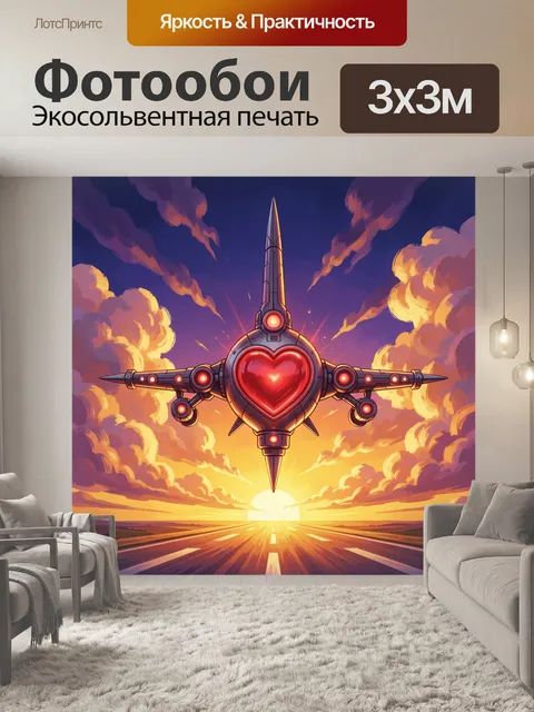 Фотообои Сердечный звездолет над трассой