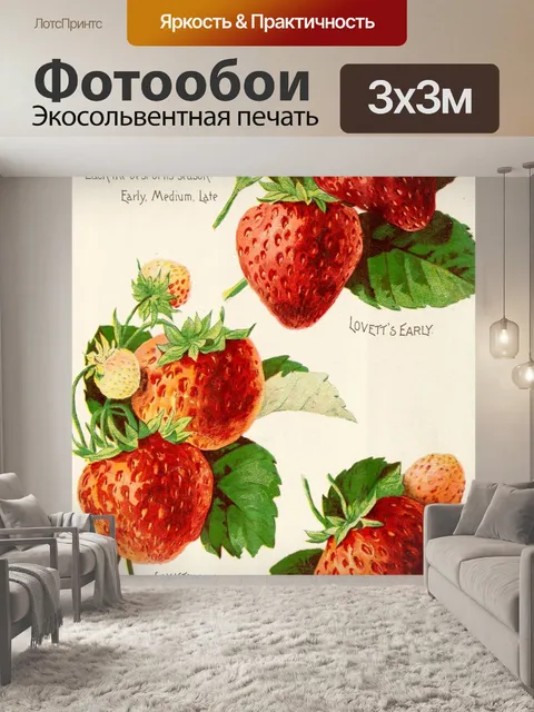 Фотообои Винтажная реклама клубники фруктов