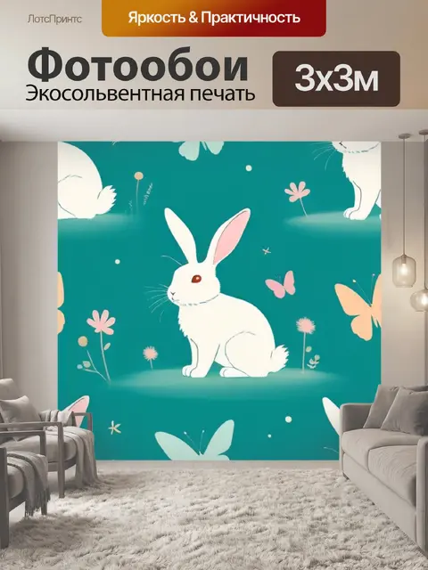Фотообои кролик минимализм