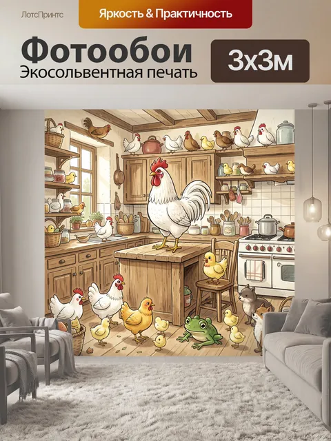 Фотообои Пестрая деревенская кухня