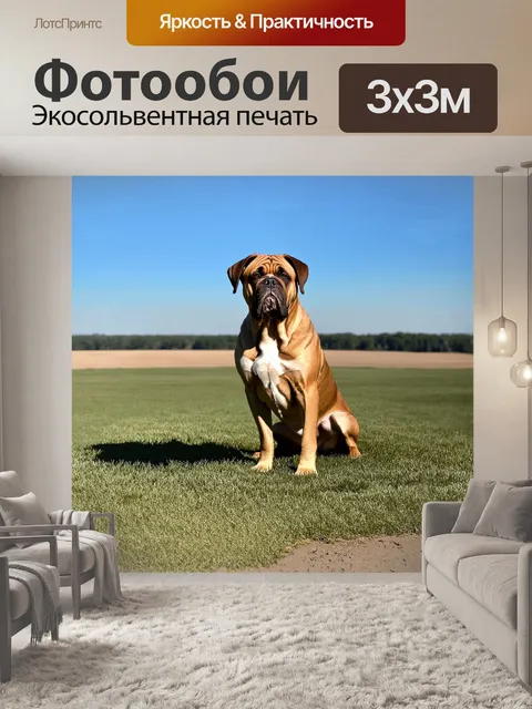 Фотообои африканский бурбуль, величественно сидящий на ухоженной траве под ясным небом, его шершавая и естественная…