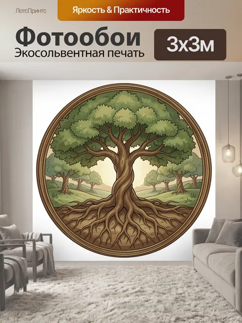 Фотообои Мощное дерево с корнями