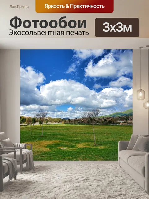 Фотообои Облачное небо над парком