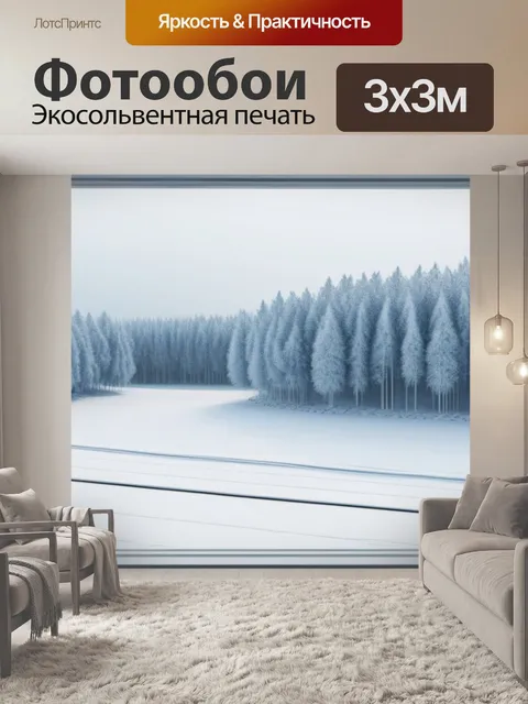 Фотообои зимний пейзаж с окна минимал