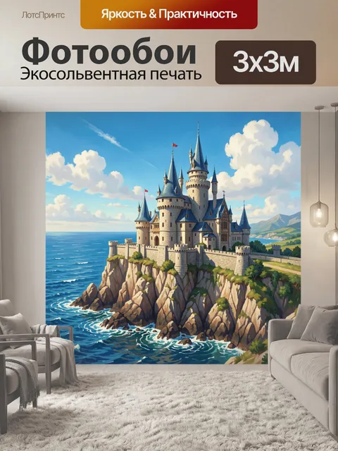 Фотообои Замок на скалистом побережье
