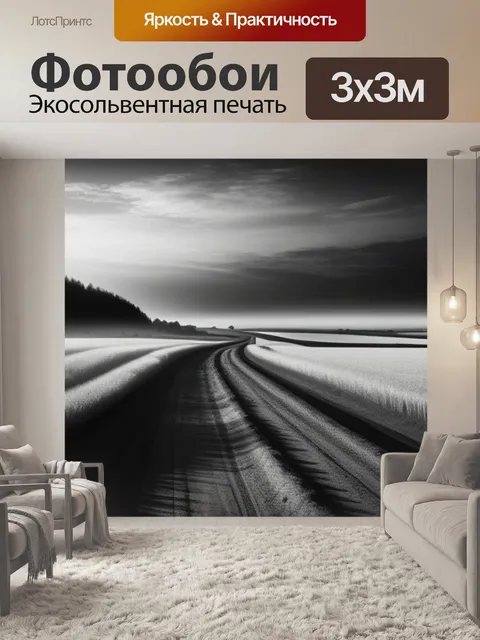 Фотообои пейзаж с перспективой это чернобелый