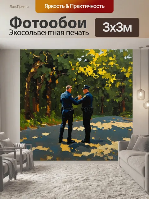 Фотообои визуализация напряженного момента, когда автоинспектор останавливает нарушителя на загородной дороге