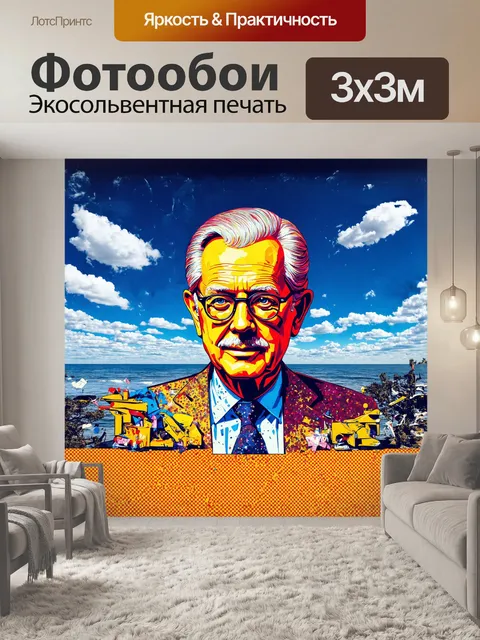 Фотообои изображение, в котором в центре находится абстрактная скульптура эриха хонеккера, выполненная в технике…