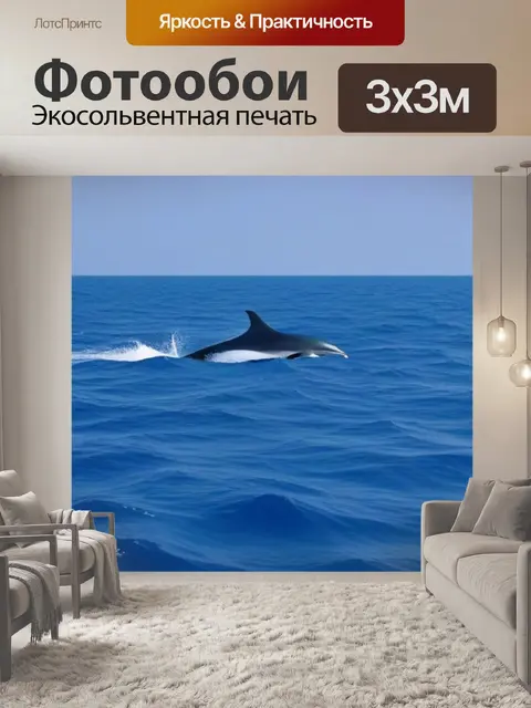 Фотообои наблюдение за дельфинами в открытом море
