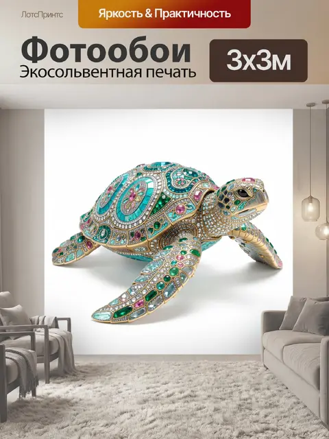 Фотообои Декоративная морская черепаха с камнями