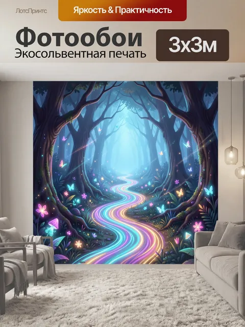 Фотообои Светящаяся тропа в волшебном лесу