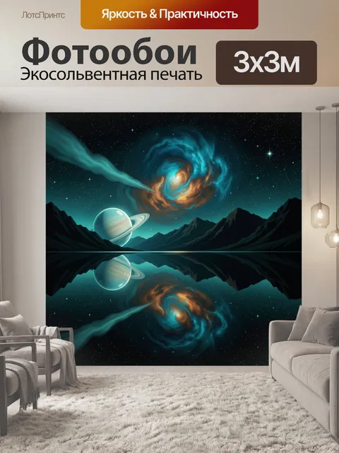 Фотообои Космический пейзаж с планетой
