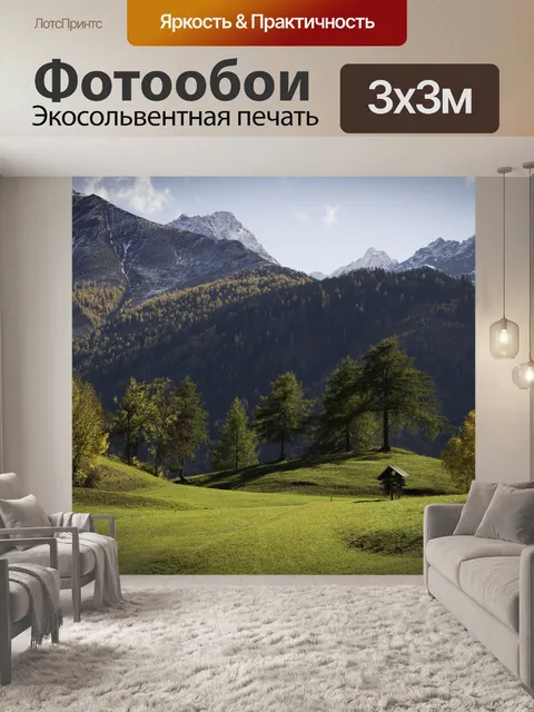 Фотообои Снежные вершины и луга