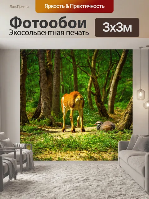 Фотообои греческие волшебные леса, где разнообразные животные и птицы живут в гармонии с природой и традициями