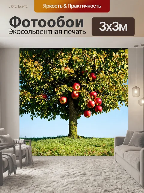 Фотообои великолепная старая яблоня раскинула свои густые