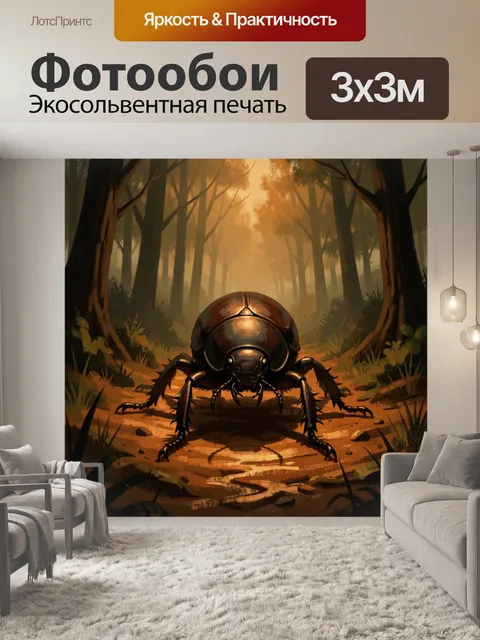 Фотообои Жук в туманном лесу