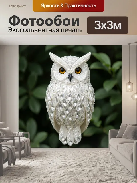 Фотообои Декоративная сова из бисера