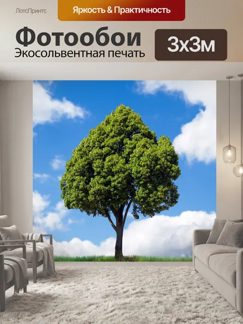 Фотообои Дерево Пейзаж Небо Трава