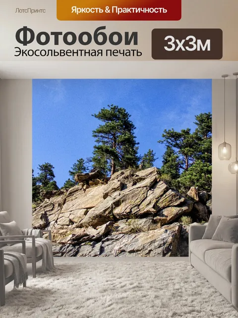 Фотообои деревья на скалах