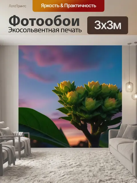 Фотообои нони на фоне вечернего заката