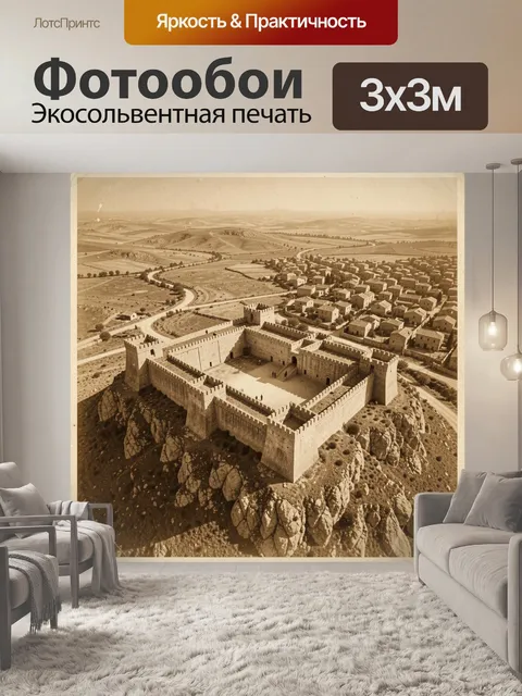 Фотообои Древняя цитадель над селением