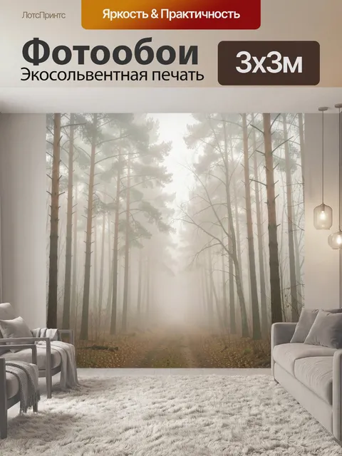 Фотообои Туманный лесной проселок