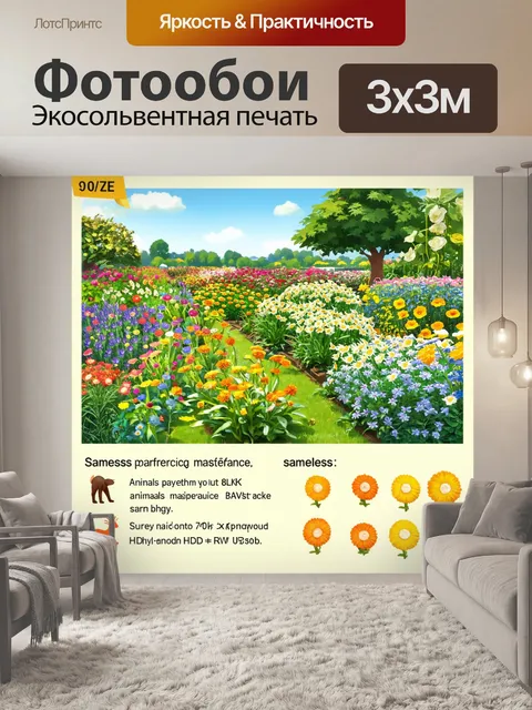 Фотообои пейзаж в стиле инфографический рисунок