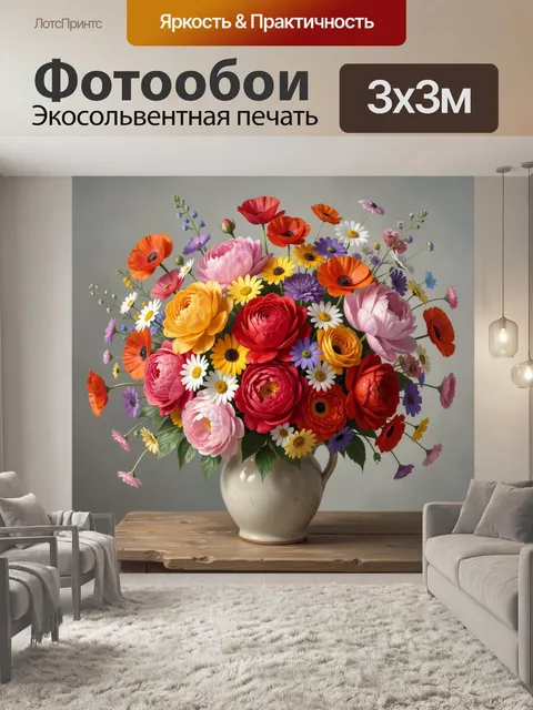 Фотообои Яркий букет полевых цветов